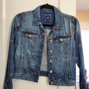 Girls XL Gap Embroidered Jean Jacket